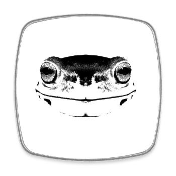 Frosch / Gesicht / frog Face - Viereckiger Kühlschrankmagnet - Weiß - Vorne
