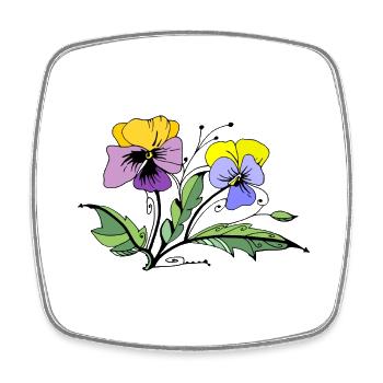 Fleur - Magnet carré - blanc - Devant