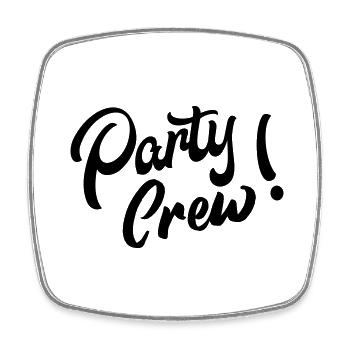 party crew - Viereckiger Kühlschrankmagnet - Weiß - Vorne