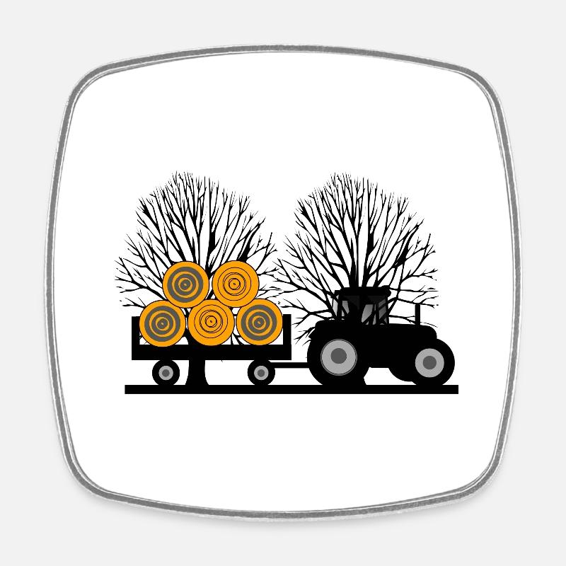 Traktor - Viereckiger Kühlschrankmagnet - Weiß