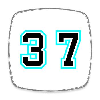 37 Symbole numérique - Magnet carré - blanc - Devant