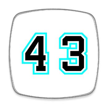 43 Number symbol - Square fridge magnet - white - Front