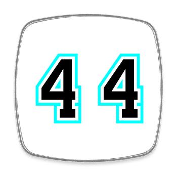 44 Number symbol - Square fridge magnet - white - Front