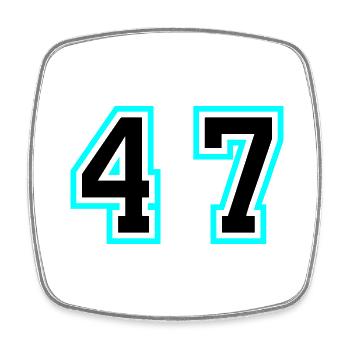 47 Symbole numérique - Magnet carré - blanc - Devant