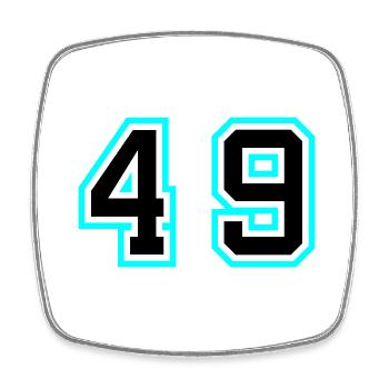49 Zahl symbol - Viereckiger Kühlschrankmagnet - Weiß - Vorne