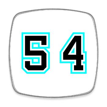 54 Symbole numérique - Magnet carré - blanc - Devant