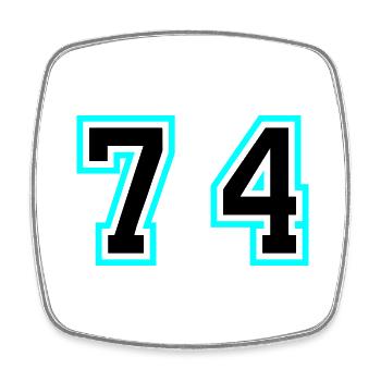 74 Symbole numérique - Magnet carré - blanc - Devant