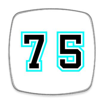 75 Symbole numérique - Magnet carré - blanc - Devant