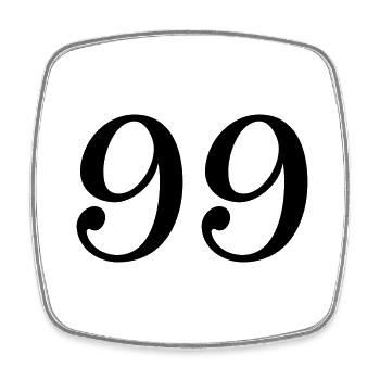 99 - Square fridge magnet - white - Front