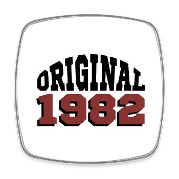 Original 1982 - Viereckiger Kühlschrankmagnet - Weiß - Vorne