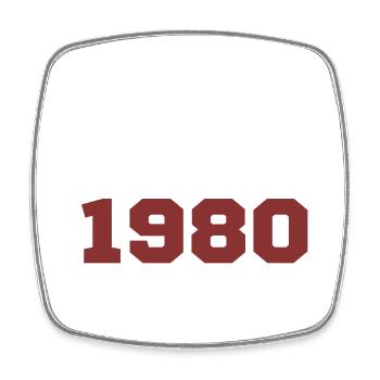 Original 1980 - Square fridge magnet - white - Front