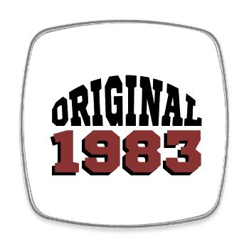 Original 1983 - Viereckiger Kühlschrankmagnet - Weiß - Vorne