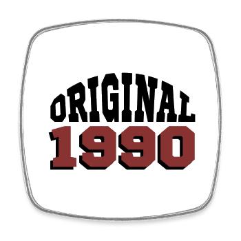 Original 1990 - Viereckiger Kühlschrankmagnet - Weiß - Vorne