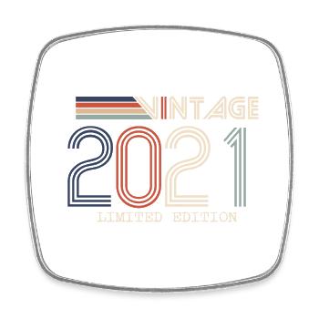 Vintage 2021 Anniversary Gift - Vintage 2021 - Square fridge magnet - white - Front
