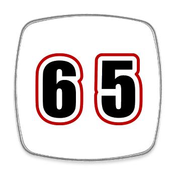 65 Number College - Square fridge magnet - white - Front