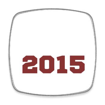 Original 2015 - Viereckiger Kühlschrankmagnet - Weiß - Vorne