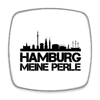 Ville de Hambourg - Magnet carré - blanc - Devant