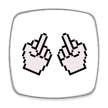 Middle Finger Pixel 2 - Square fridge magnet - white - Front