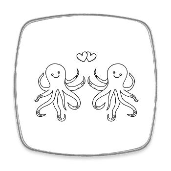 Octopus Octopus Love - Square fridge magnet - white - Front