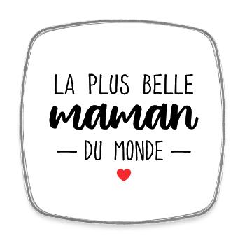 The World's Most Beautiful Mom Gift - Square fridge magnet - white - Front