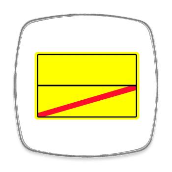 place-name sign - Square fridge magnet - white - Front