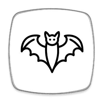 Bat Symbol Halloween Spooky Gift Idea - Square fridge magnet - white - Front