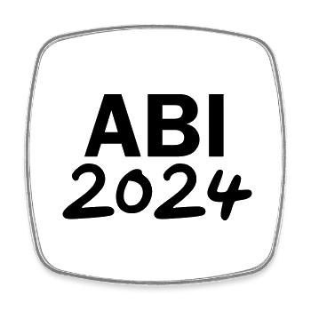 Abi 2024 Abitur 24 - Viereckiger Kühlschrankmagnet - Weiß - Vorne