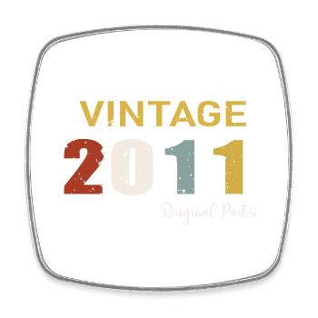 Original parts 2011 - 13th Birthday Gift - Square fridge magnet - white - Front