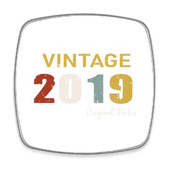 Original parts 2019 - 5 Year Anniversary Gift - Square fridge magnet - white - Front
