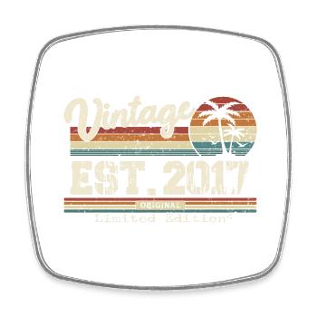 2017 Vintage Vintage Retro Geburtstagsgeschenk - Viereckiger Kühlschrankmagnet - Weiß - Vorne