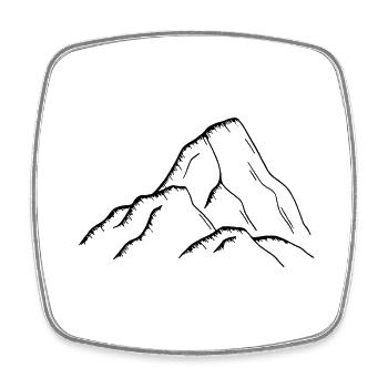 Berglandschaft - Viereckiger Kühlschrankmagnet - Weiß - Vorne