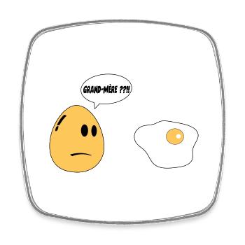 Grandma Egg - Square fridge magnet - white - Front
