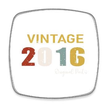 Original parts 2016 - 8 Year Anniversary Gift - Square fridge magnet - white - Front