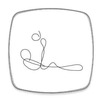 Fußballer Fine-Line-Art - Viereckiger Kühlschrankmagnet - Weiß - Vorne