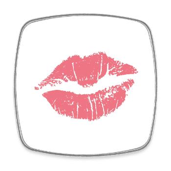 Kuss Kiss Liebe Kussmund JGA - Viereckiger Kühlschrankmagnet - Weiß - Vorne