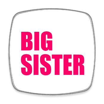Big sister - Viereckiger Kühlschrankmagnet - Weiß - Vorne