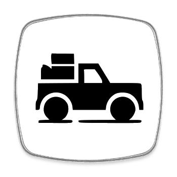 Camion Pickup SUV Icône Minimal Icône Vecteur - Magnet carré - blanc - Devant