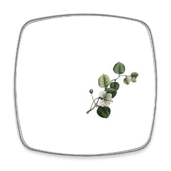 Numéro 82 floral vert - 82e anniversaire floral - Magnet carré - blanc - Devant