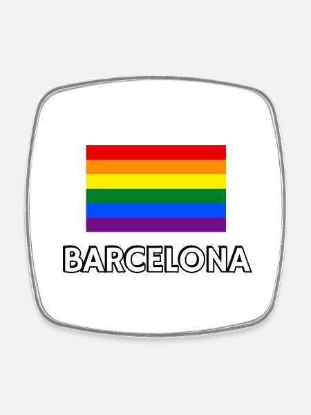 Pride-Flagge Barcelona Pride-Monat, Pride-Marsch - Viereckiger Kühlschrankmagnet - Weiß