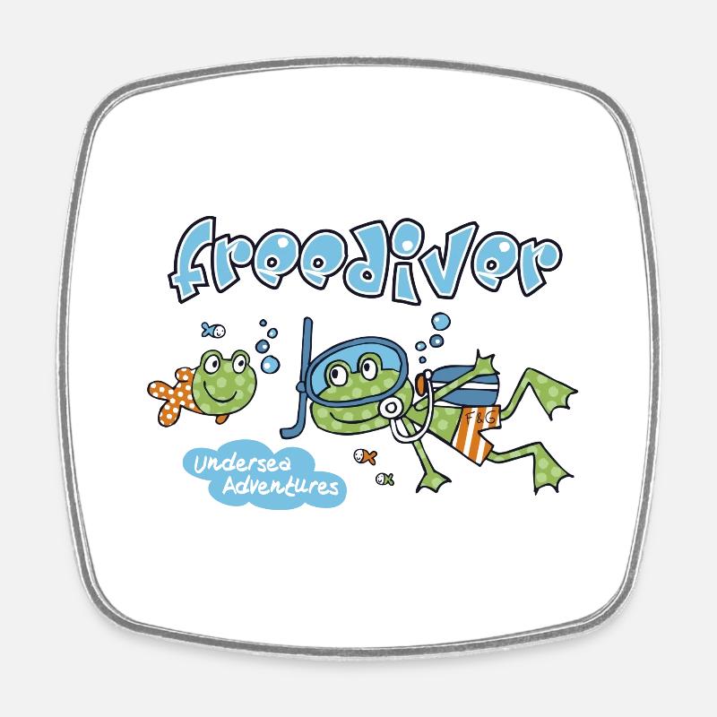 Grenouille plongeuse - Magnet carré - blanc