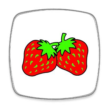 erdbeeren - Viereckiger Kühlschrankmagnet - Weiß - Vorne
