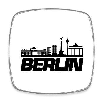 berlin skyline 1 - Viereckiger Kühlschrankmagnet - Weiß - Vorne