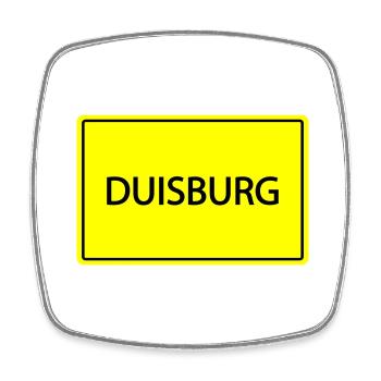 ortsschild duisburg - Viereckiger Kühlschrankmagnet - Weiß - Vorne