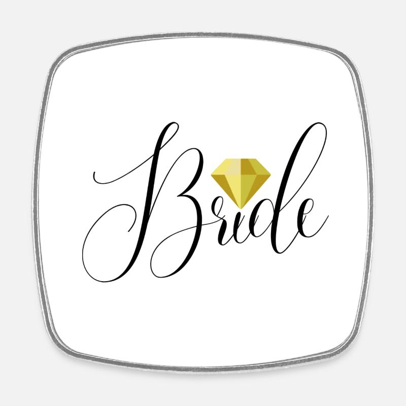 BRIDE - Square fridge magnet - white