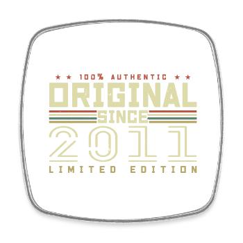 Original 2011 Retro 2011 Birthday Gift 2011 - Square fridge magnet - white - Front