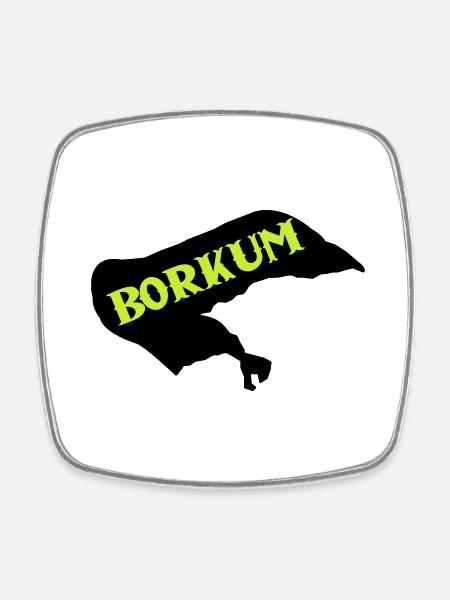 borkum insel - Viereckiger Kühlschrankmagnet - Weiß