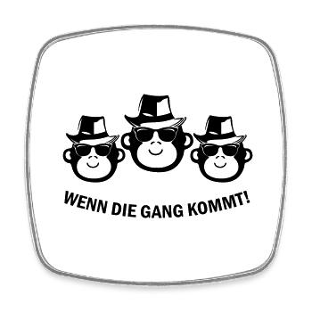 Monkey Gang - Square fridge magnet - white - Front