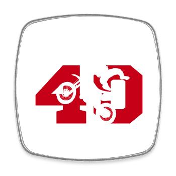 Moto 40 biker - Square fridge magnet - white - Front