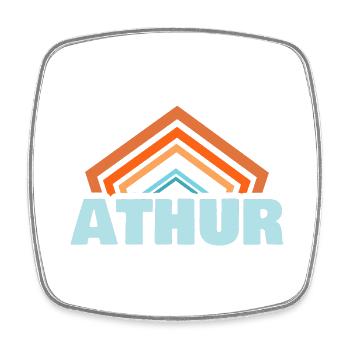 Athur als Vorname - Viereckiger Kühlschrankmagnet - Weiß - Vorne