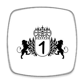 wappen 1 - Viereckiger Kühlschrankmagnet - Weiß - Vorne